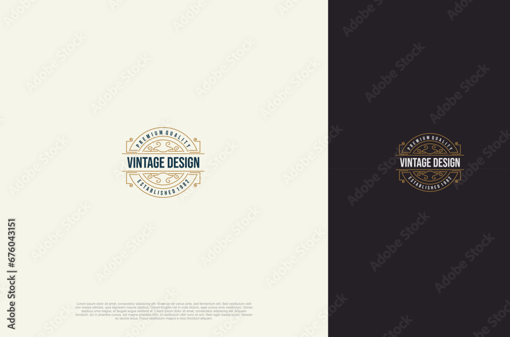 Fototapeta premium Old vintage Antique label ornament logo decorations. Vector design element