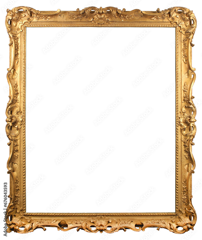 Patterned picture frame on a transparent background, in PNG format. - obrazy, fototapety, plakaty 