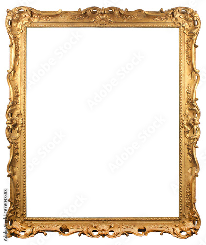 Patterned picture frame on a transparent background, in PNG format.