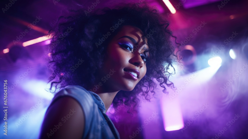 black african woman dancing in a night club black african woman dancing in a night club