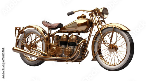 vintage motorcycle on a transparent background photo