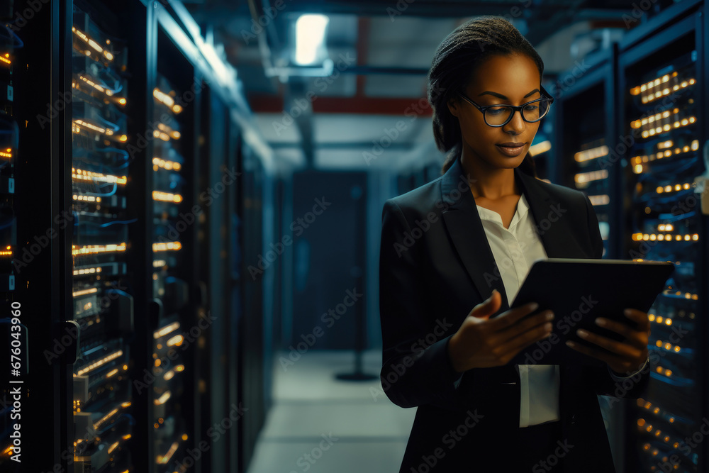 Fototapeta premium Tablet Mastery: Data Control in the Server Realm