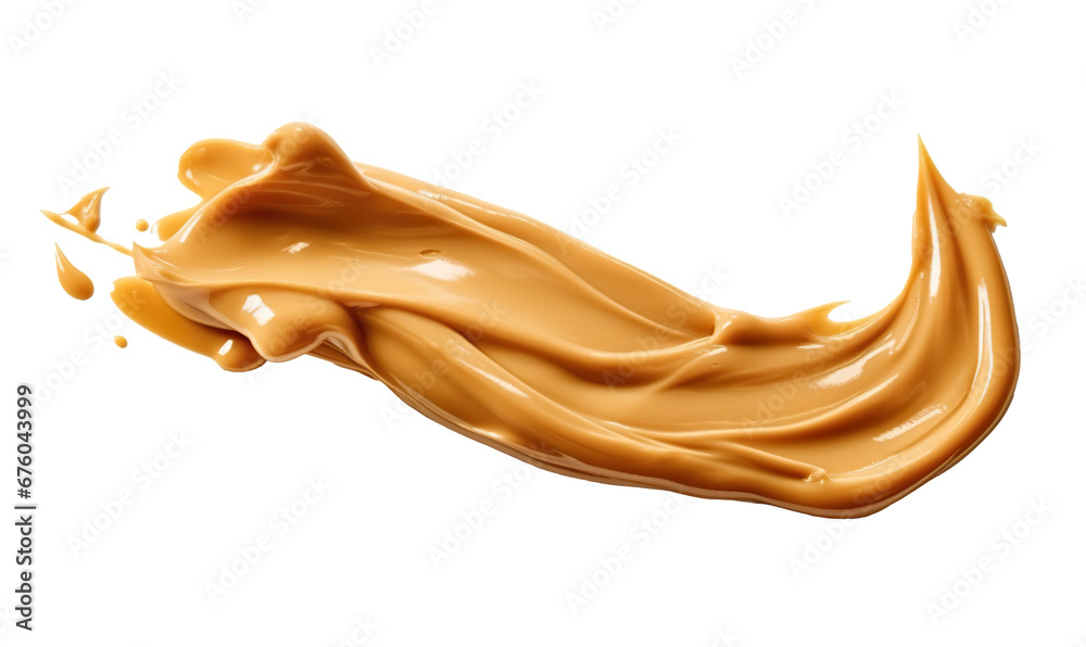 Peanut butter spread isolated on transparent or white background - obrazy, fototapety, plakaty 