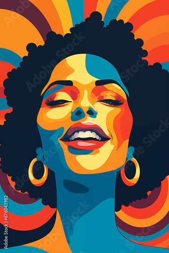 Resplandecendo em Resiliência: A Jovem Afro e Seu Sorriso Majestoso no Dia da Consciência Negra, IA Generativa