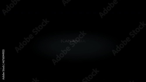 Kananga 3D title word made with metal animation text on transparent black photo