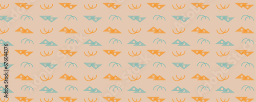 simple seamless pattern with geometry on a beige background