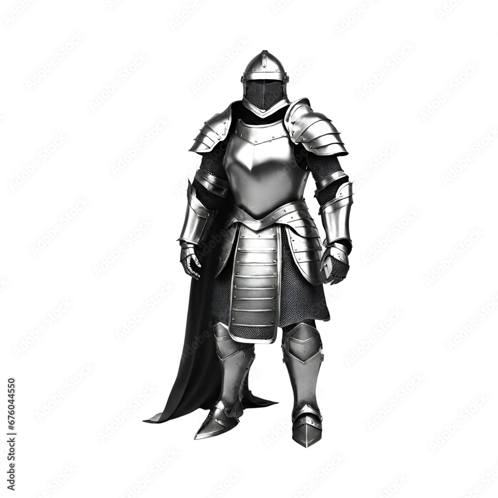 A person in armor with cape