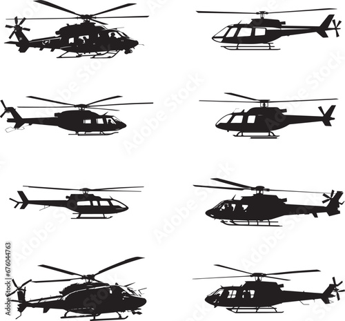 The set of helicopter silhouettes
