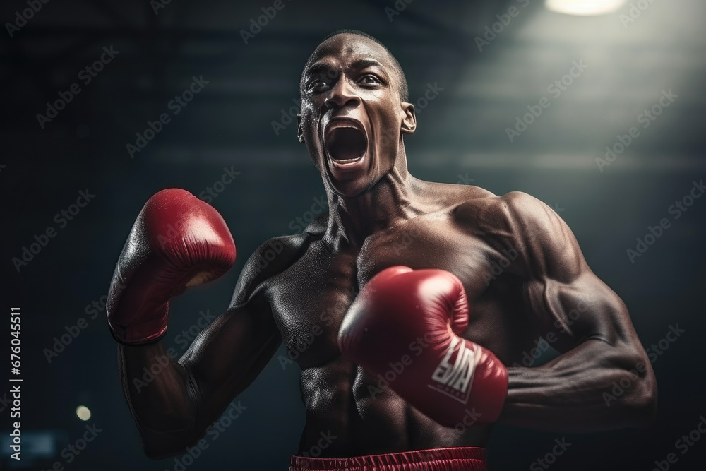 Emotional Victory: African Boxer Celebrates Up Close