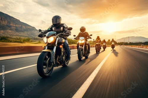 High-Speed Motorcycle Symphony in the Clouds © Andrii 