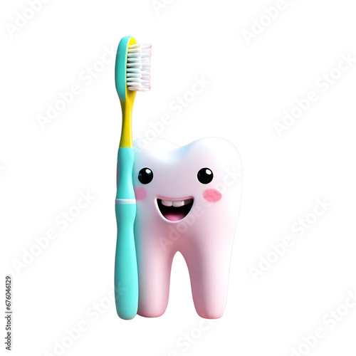 Complete Dental Care A Tooth with Its Trusty Toothbrush