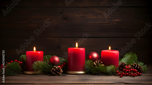 Christmas Candles with copy space