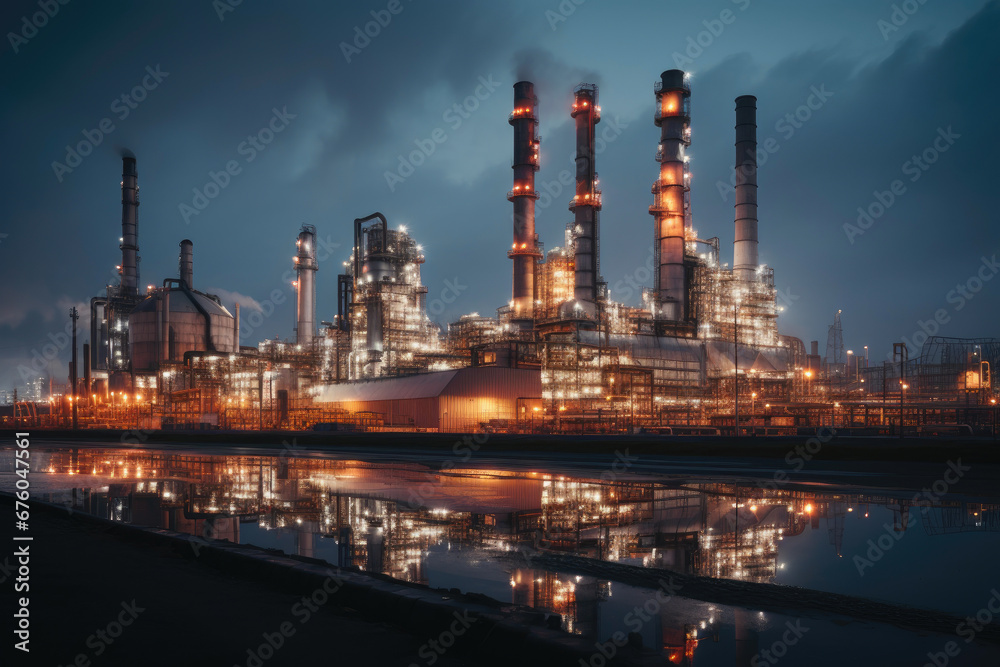 Critical Infrastructure: Oil Refinery Glow