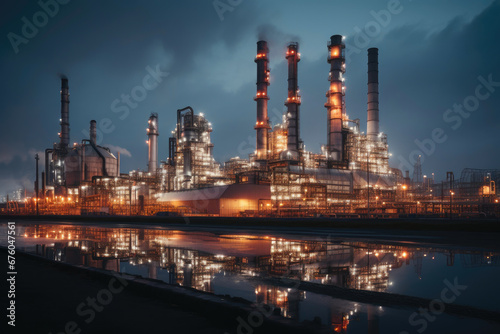 Critical Infrastructure  Oil Refinery Glow