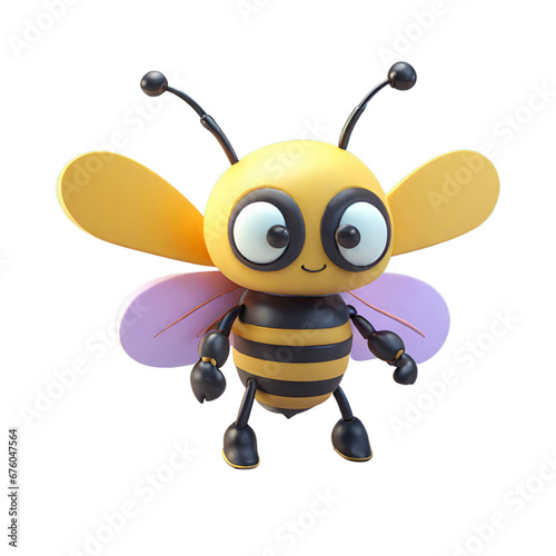 Wings of Whimsy The Cartoon Bee with Fluttering Wings
