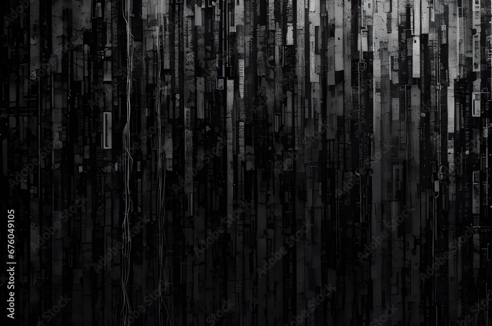 Fototapeta premium Technological cyber background design, neon light, bright dark illustration, future tech style, Generative AI