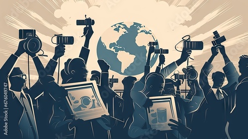illustration of a World Press Freedom Day #676049747