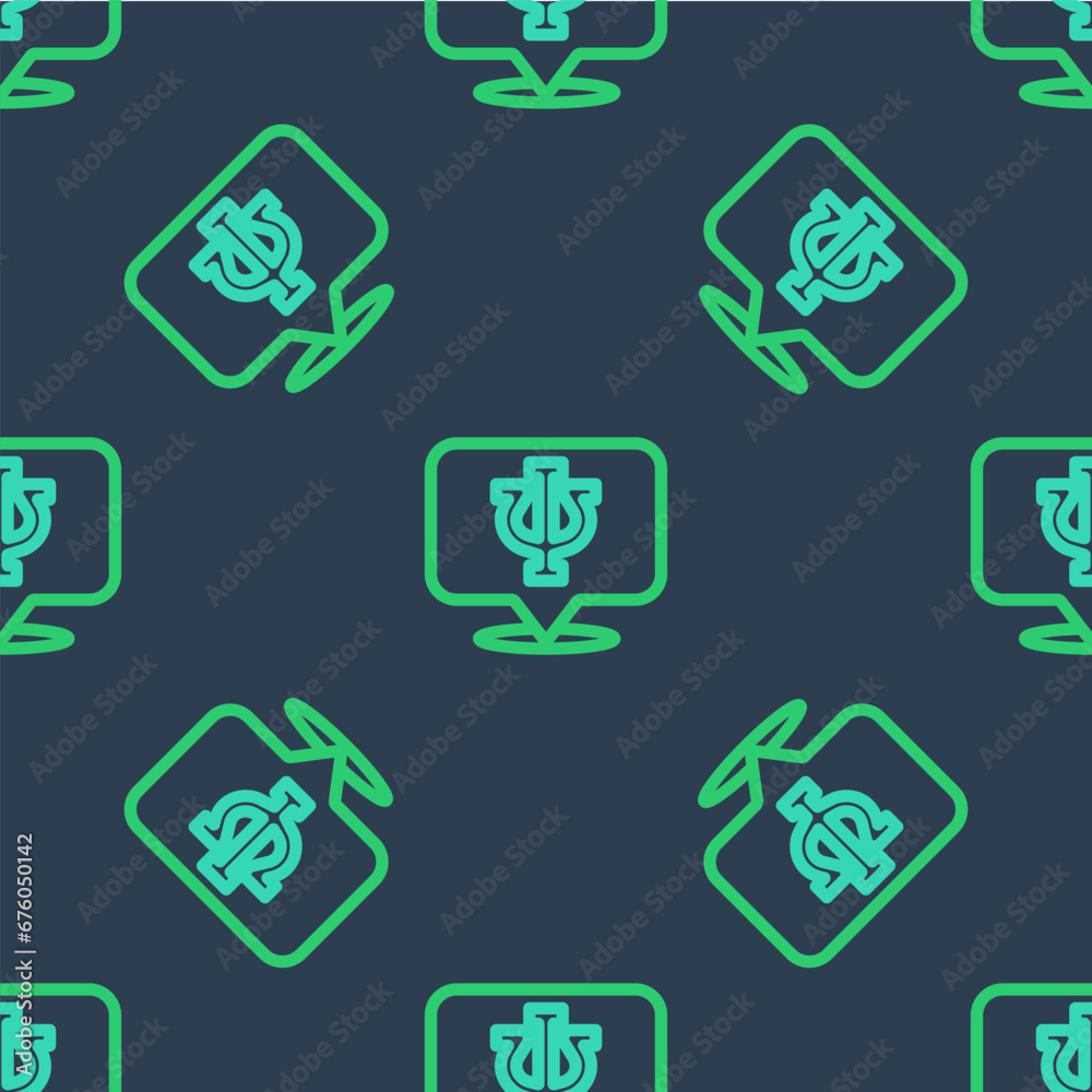 Line Psychology icon isolated seamless pattern on blue background. Psi symbol. Mental health concept, psychoanalysis analysis and psychotherapy. Vector Line Psychology icon isolated seamless pattern on blue background. Psi symbol. Mental health concept, psychoanalysis analysis and psychotherapy. Vector