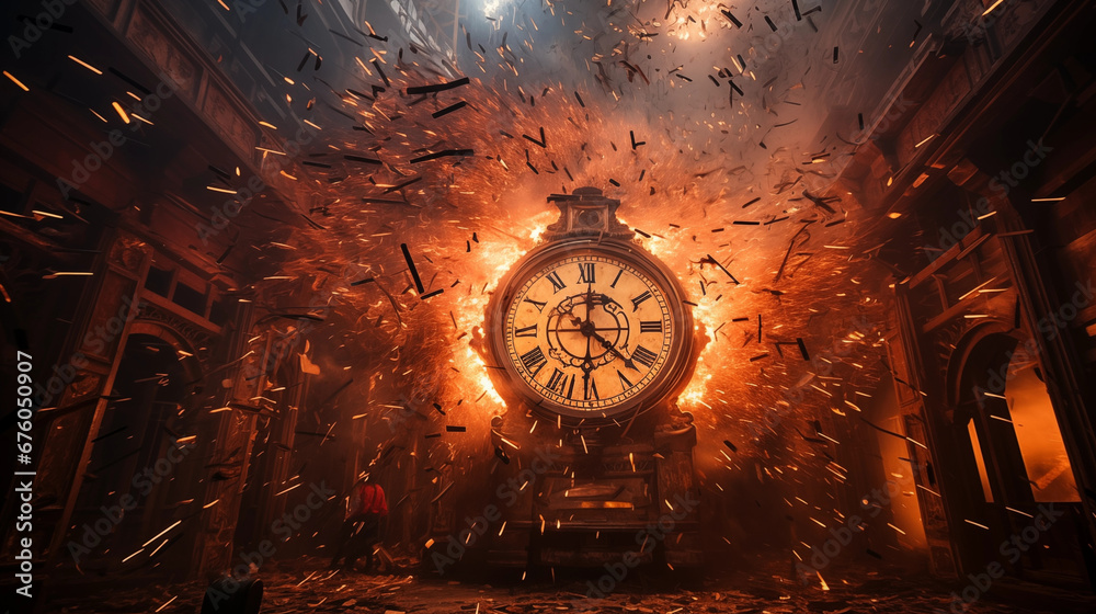 Firecrackers at Midnight An explosive display of red and gold