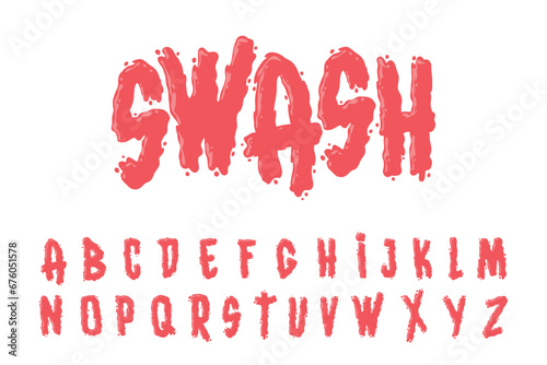 Alphabet Splash Pink Graffiti Cartoon Vector