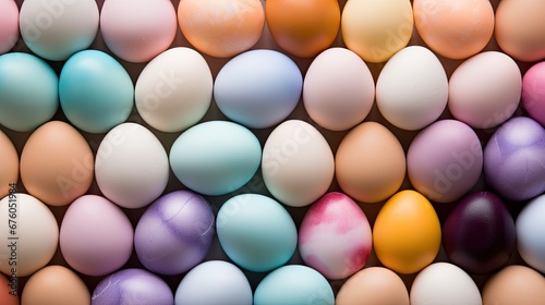  a close up of a bunch of eggs with different colors of eggs in the middle of the egg carton. generative ai