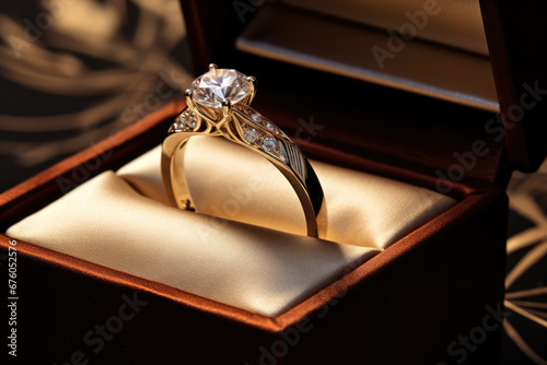Diamond engagement ring in gift box © Michael