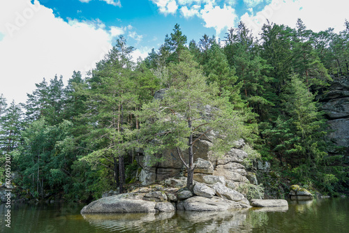 Idyllic scenery at Lake Ottenstein in Waldviertel, Austria photo