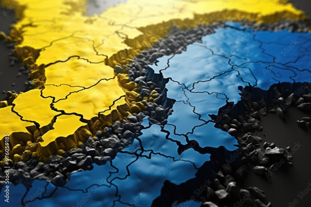 Fototapeta premium A detailed close-up view of a map of Europe. This image can be used to illustrate geography, travel destinations, or educational materials