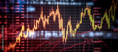 technical financial market graph on technology abstract background concept for decrease in stock prices, consumption, financial crisis, negative bear market, high-interest rates