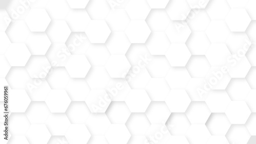 Fototapeta Naklejka Na Ścianę i Meble -  Abstract white hexagonal background. Luxury white honeycomb pattern. 3D futuristic abstract honeycomb mosaic white background. geometric mesh cell texture.	