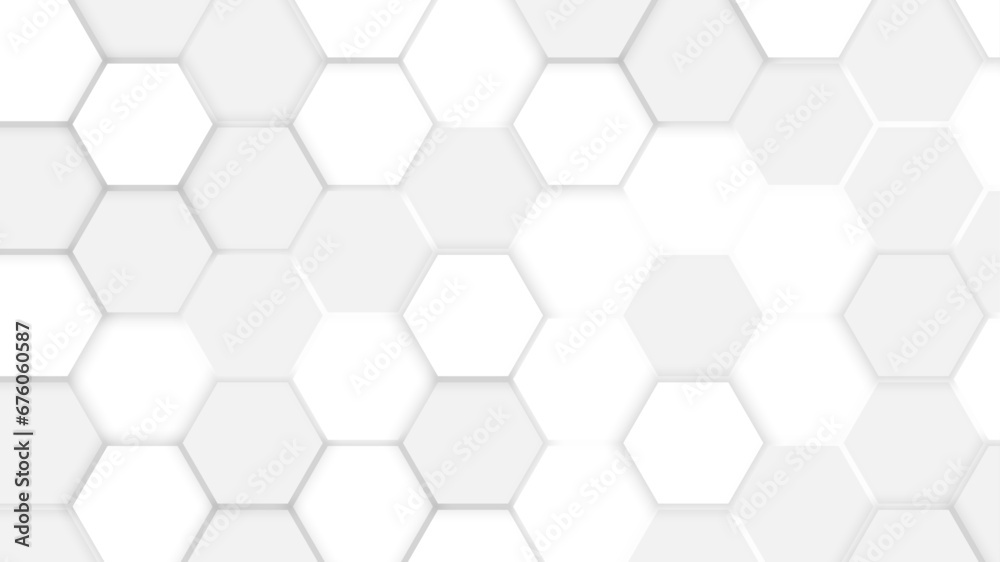 Abstract background with multiple shades of gray hexagon pattern vector design template. White hexagons geometric background, abstract white grey shapes stacks. Abstract background with multiple shades of gray hexagon pattern vector design template. White hexagons geometric background, abstract white grey shapes stacks.