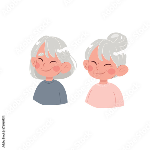 grandmother. set of grandmothers grandmothers vector illustration. grandma's day