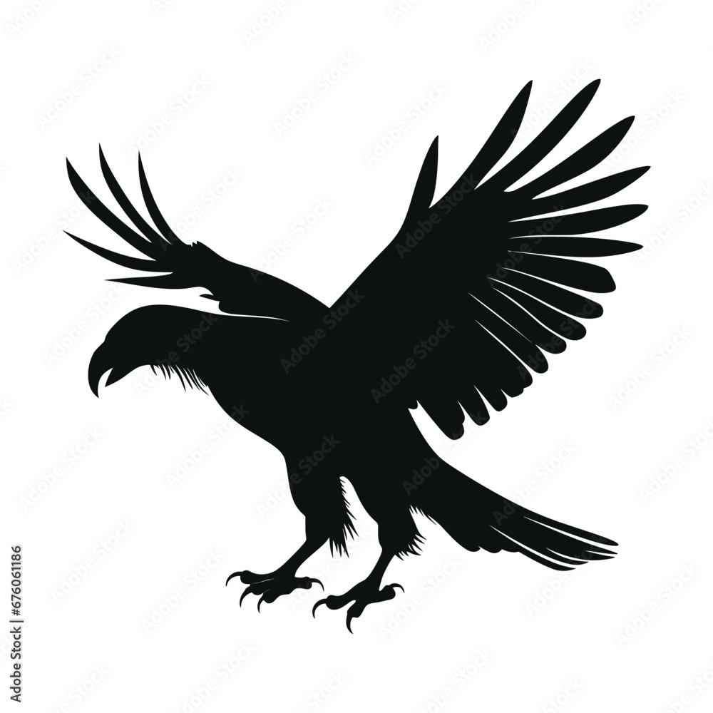 Fototapeta premium Black silhouette of a Condor vector illustration