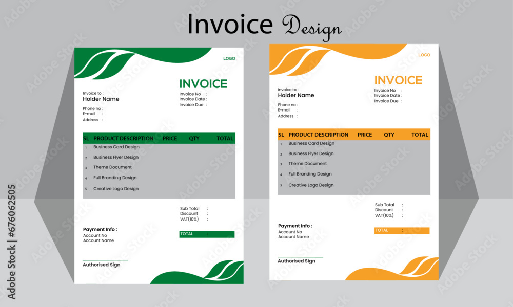 Professional Modern Invoice Design Template Layout Professional Modern Invoice Design Template Layout