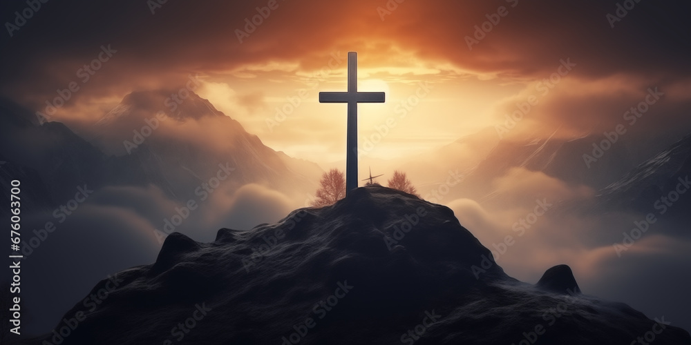 cross at sunset cross at sunset