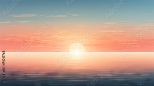  a painting of the sun setting over a body of water with a boat in the water in the foreground.  generative ai © Anna