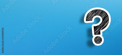 Question mark design on blue background  photo