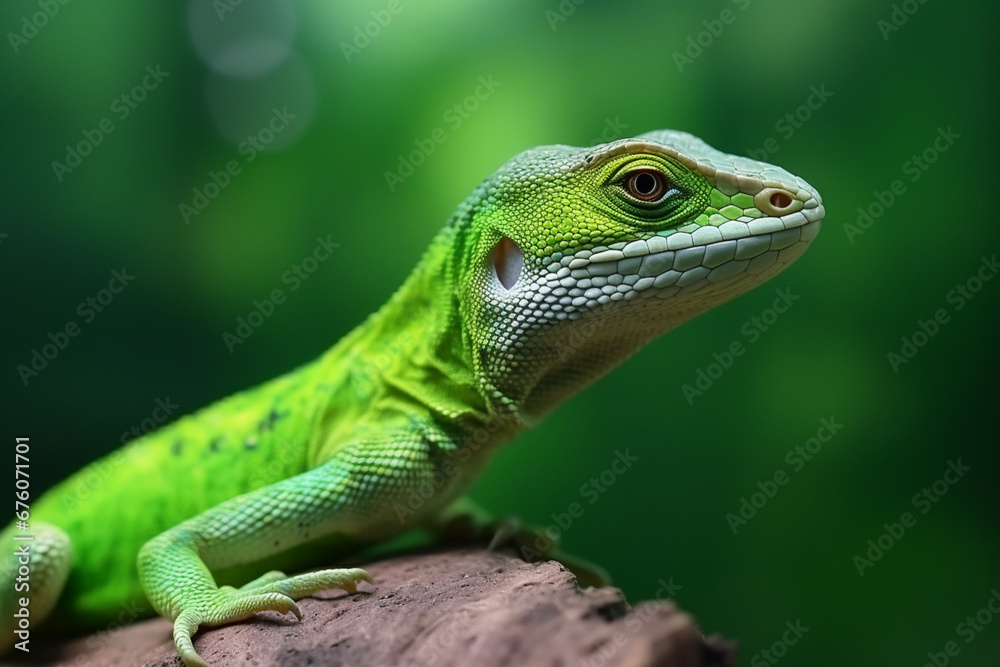 Green lizard animal