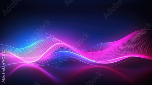 abstract futuristic background with pink blue glowing neon moving high speed wave lines and bokeh lights Data transfer concept