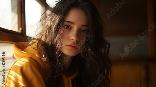 brunette teenage girl in beauty shot © Noelia
