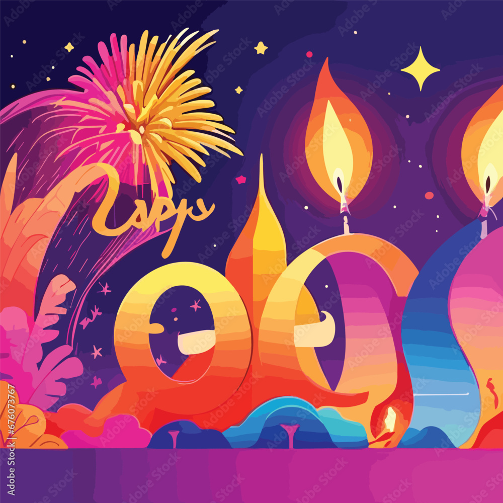 Fototapeta premium Radiant Revelry New Year Tee Vector Joy