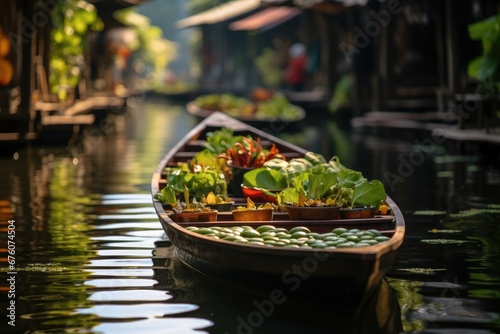 Traditional floating market. photo