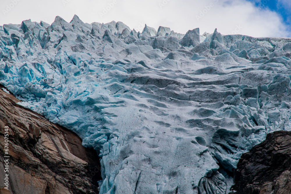 Top of a melting glacier. 