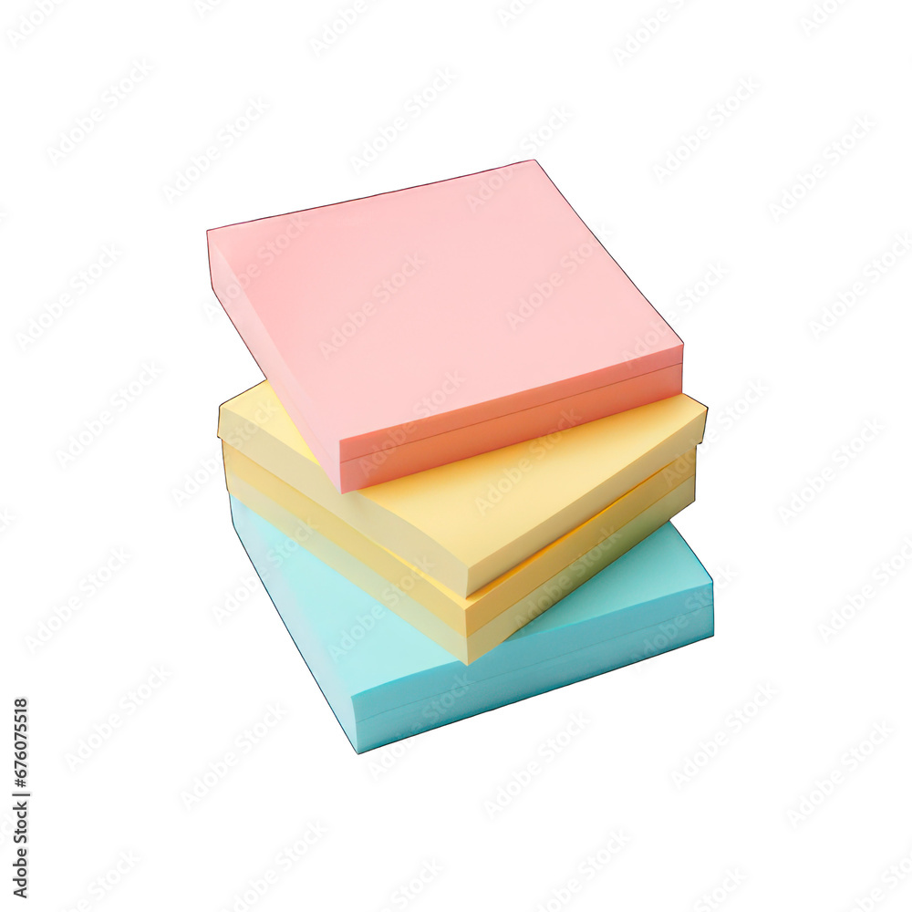 Colorful sticky notes isolated on white created with Generative AI Colorful sticky notes isolated on white created with Generative AI