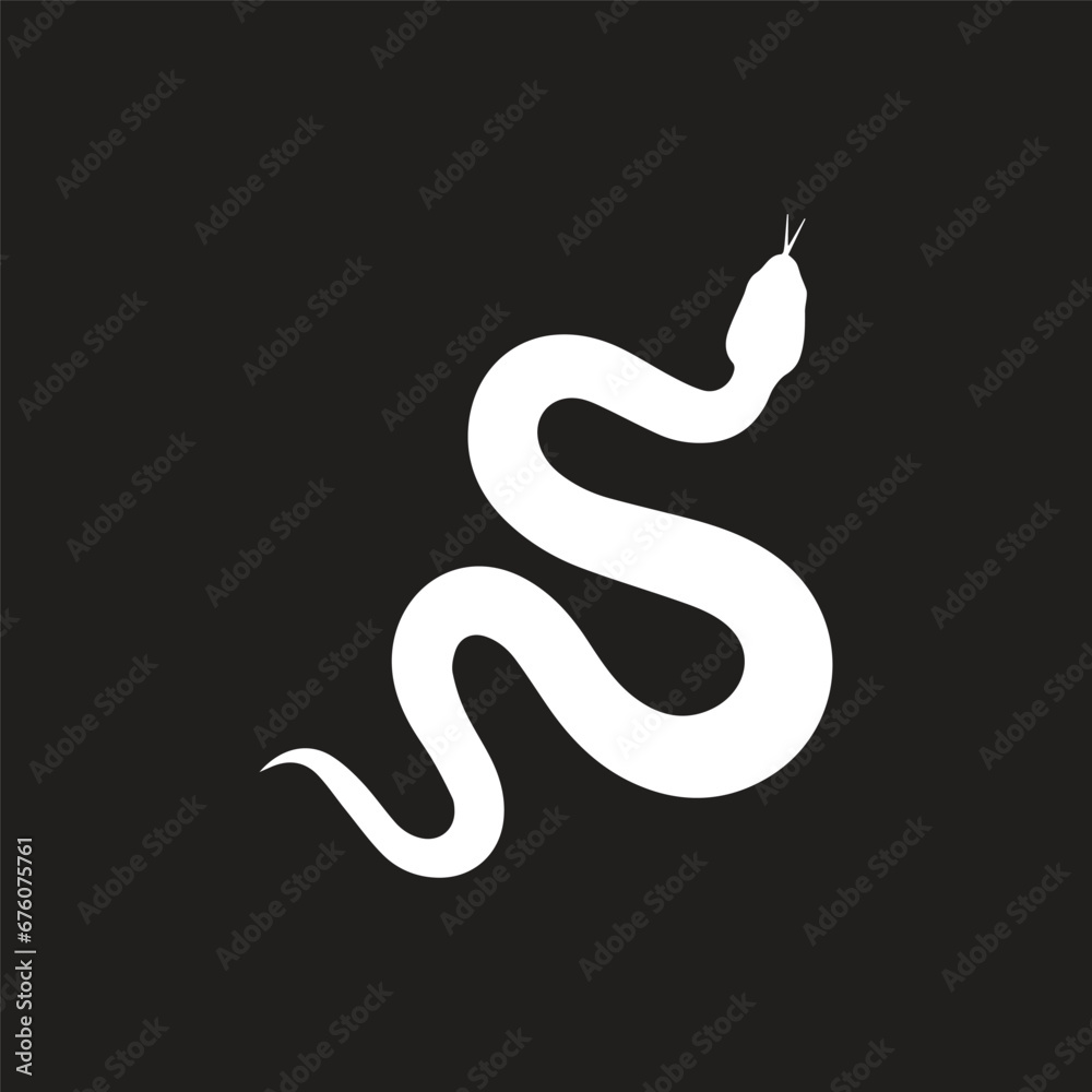 Obraz premium Snake silhouette. Isolated snake on white background snakes illustrations, vector design elements for designers