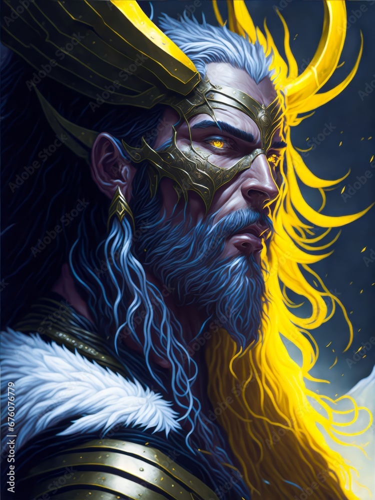 Vali Norse God, Archer Representing the Beams of Sunshine like Arrows. God of Scandinavian Mythology.