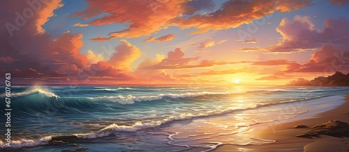 During the summer I traveled to a beautiful beach where I soaked up the sun admired the picturesque landscape of the ocean and marveled at the stunning sunset painting the sky with vibrant 