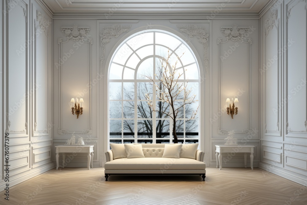 Room with white walls, Elegant and classy.