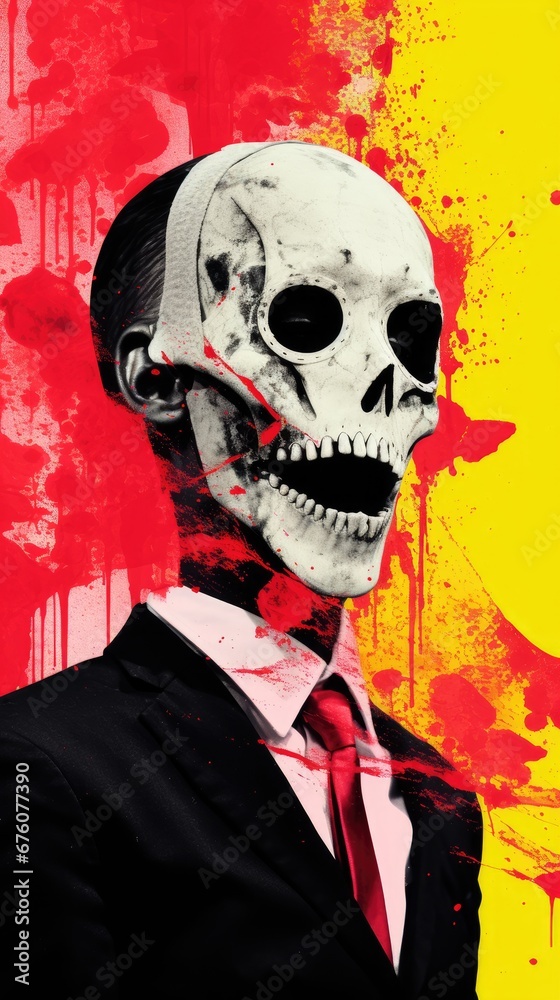 illustration of a zombie collage abstract illustration of a zombie collage abstract
