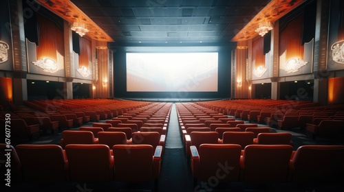 Cinema seats and aisle.
